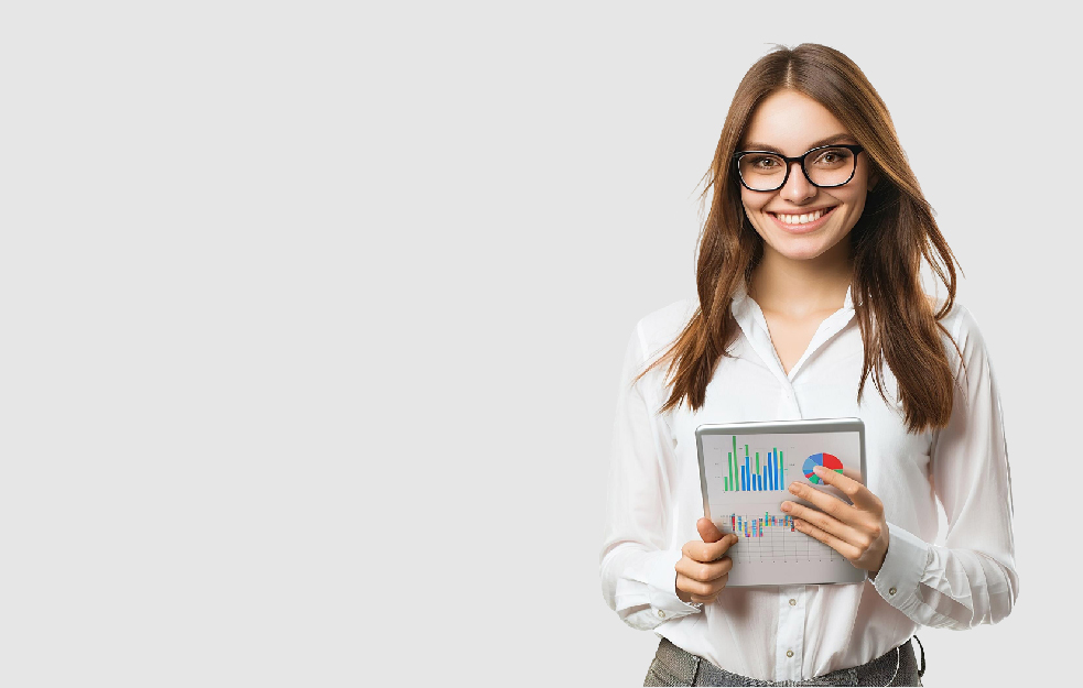 Illustration eines Finanzanalysten-Symbols mit dekorativen Elementen