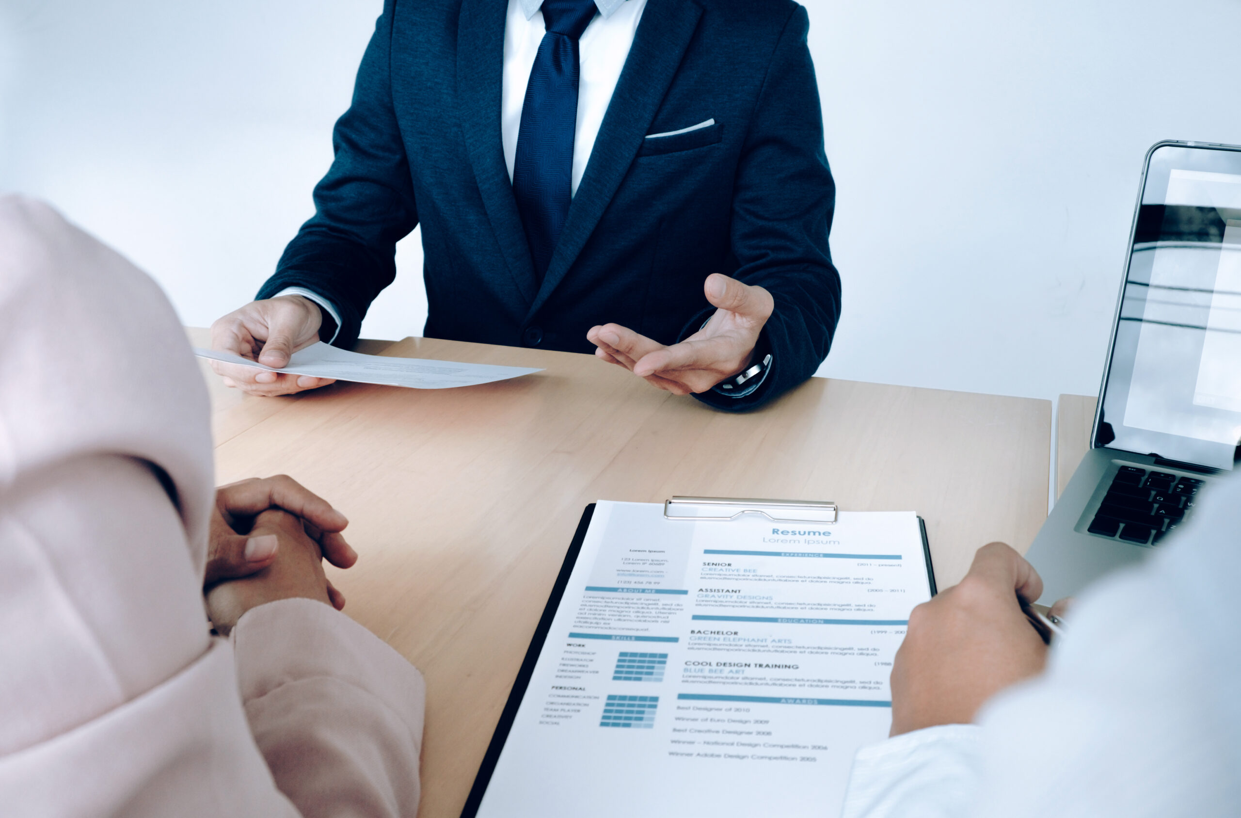 Business situation, job interview concept. Job seeker